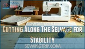 cutting along the selvage for stability