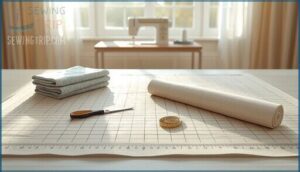 cutting fabric and lining to size