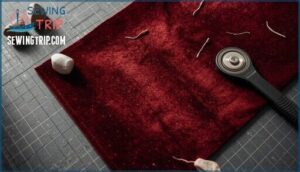 cutting velvet in a single layer