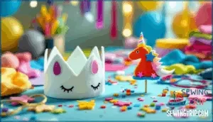 diy felt birthday crowns and cake toppers