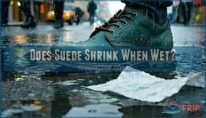 does suede shrink when wet