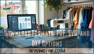 download formats: pdf, svg, and dxf options
