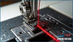 engage bobbin tension spring properly
