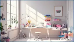 enhance lighting and sewing room atmosphere