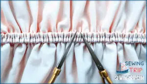 finalizing and finishing the ruched area