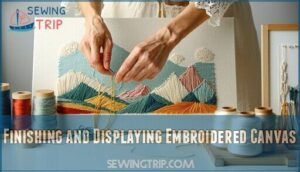 finishing and displaying embroidered canvas