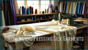 finishing and pressing silk garments