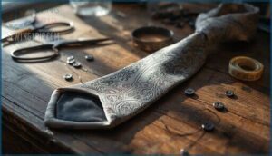 finishing touches for your handmade tie