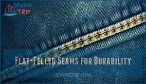 flat-felled seams for durability flat-felled seams for durability