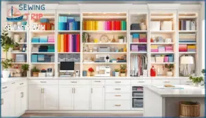 floor-to-ceiling cabinets for ample storage