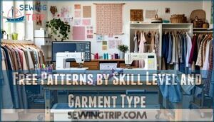 free patterns by skill level and garment type