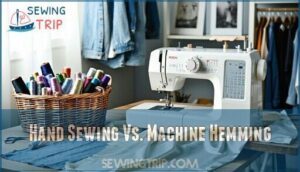 hand sewing vs. machine hemming