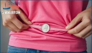 how to create a gather to cinch your shirts or dresses (placing coin on the outside)