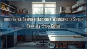 industrial sewing machine workspace setup