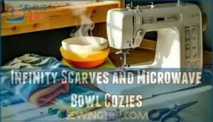 infinity scarves and microwave bowl cozies
