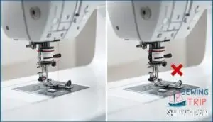 insert bobbin with correct unwinding direction