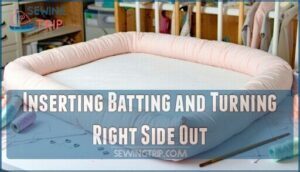 inserting batting and turning right side out