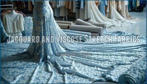 jacquard and viscose stretch fabrics
