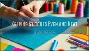 keeping stitches even and neat
