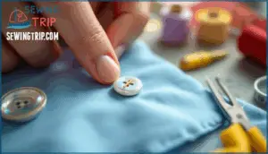 keeping the button steady while sewing