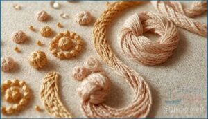 knots for raised texture (french, colonial, bullion)