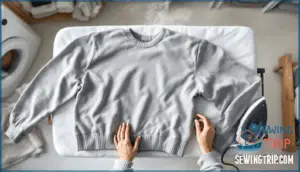 lay garment flat and reshape
