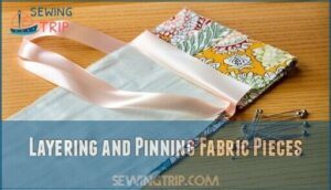layering and pinning fabric pieces