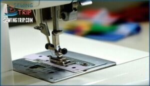 lifting the presser foot and needle