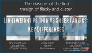 lightweight vs thin vs sheer fabric types