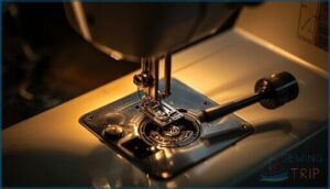 locating the hook race and needle bar