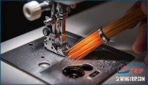 maintain and clean the bobbin area