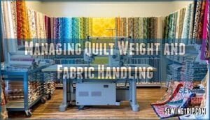 managing quilt weight and fabric handling