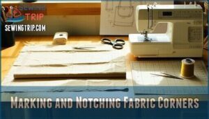 marking and notching fabric corners