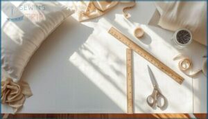 measuring and cutting fabric pieces