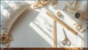 measuring and cutting fabric pieces