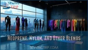 neoprene, nylon, and other blends