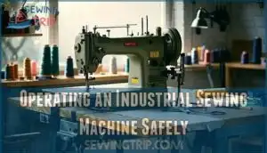 operating an industrial sewing machine safely