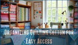organizing quilting cotton for easy access