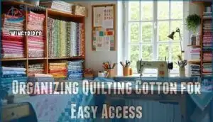 organizing quilting cotton for easy access
