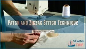 patch and zigzag stitch technique