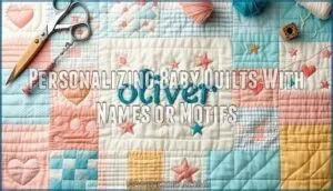 personalizing baby quilts with names or motifs
