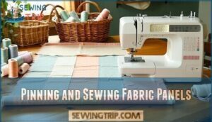 pinning and sewing fabric panels