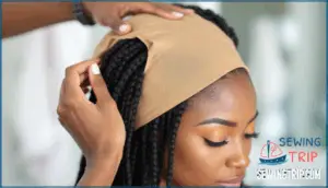positioning the wig on your head