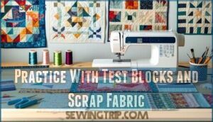 practice with test blocks and scrap fabric