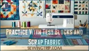practice with test blocks and scrap fabric