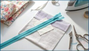 prepare the zipper and fabric