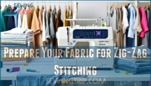 prepare your fabric for zig-zag stitching