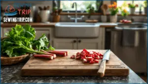 preparing and cooking rhubarb