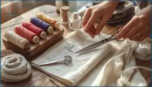 preparing fabric and thread for strength