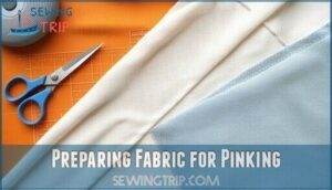 preparing fabric for pinking